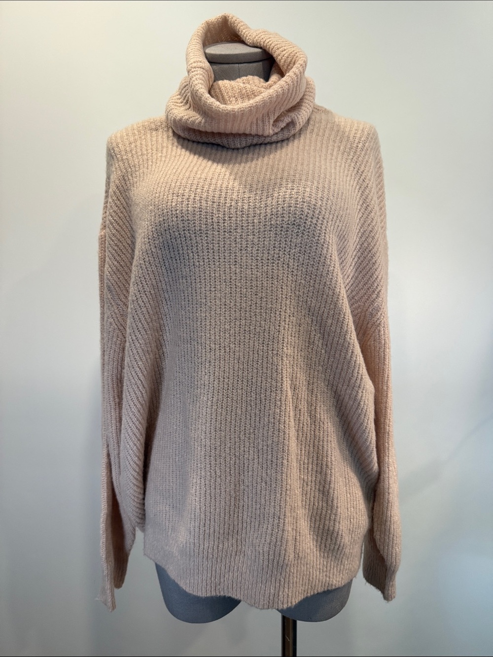 Seven Sisters Oversized Cowl Neck Sweater S/P Blush Pink